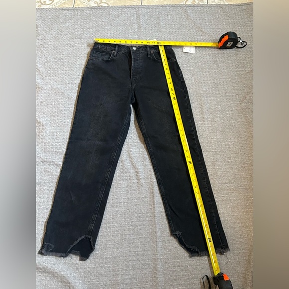 Free People We The Free Black Tapered Baggy High Rise Boyfriend Fit Jeans 26 NWT - Picture 2 of 12